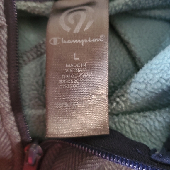 CHAMPION for target grey LARGE loose boxy fit fleece mock neck thumbholes jacket - Picture 2 of 7